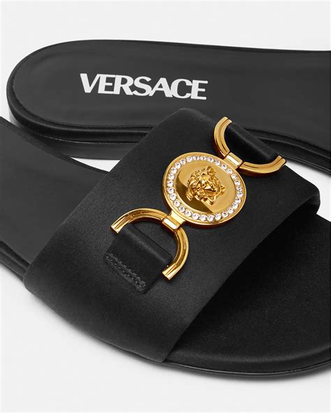 medusa gold trim sneakers versace|new Versace flat medusa sandals.